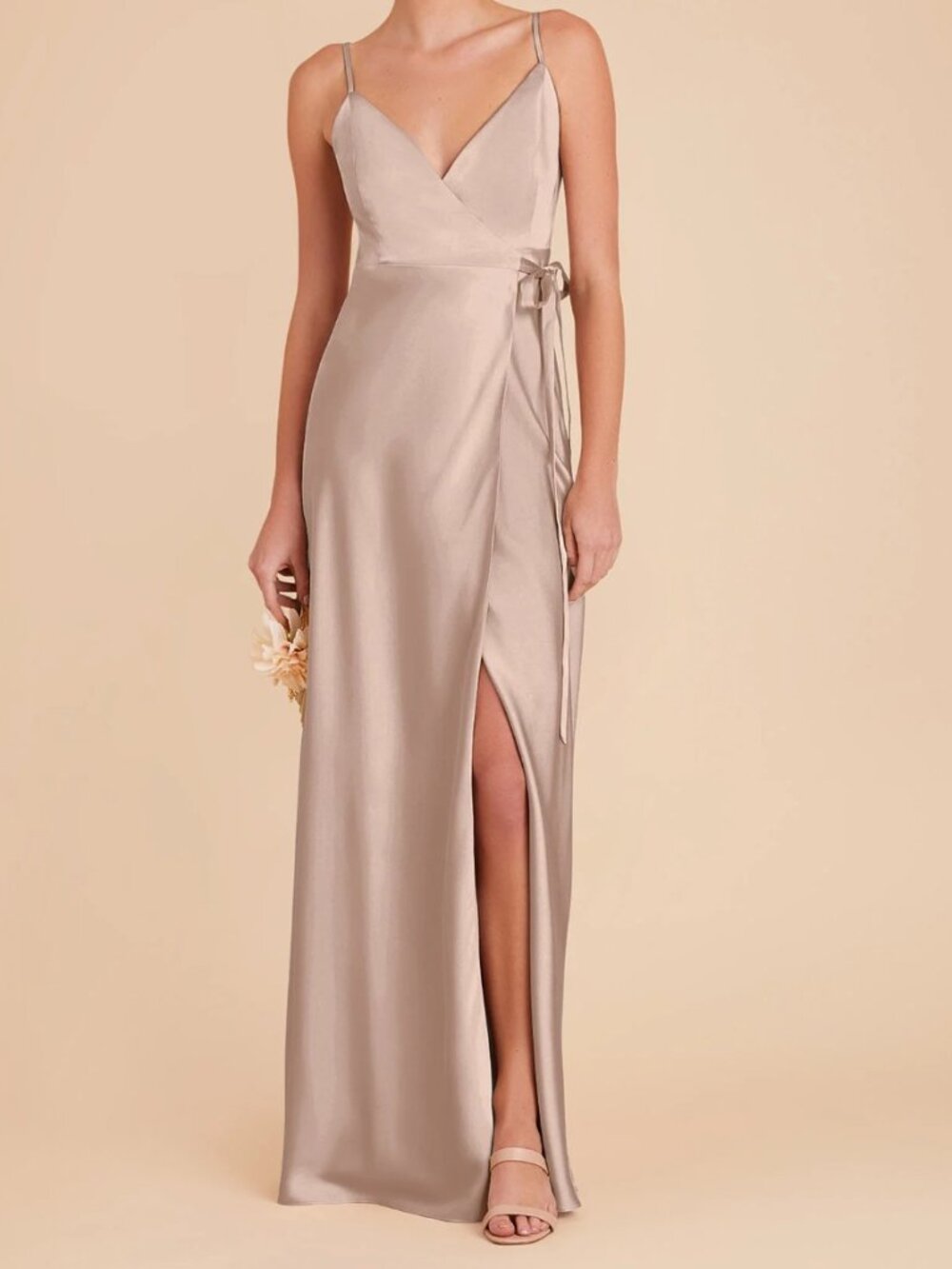 BIRDY GREY CINDY MATTE SATIN TAUPE DRESS (M 6-8)
